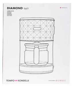 TEMPO-KONDELA DIAMOND TYP 3, kotyogós kávéfőző, piros, műanyag/fém