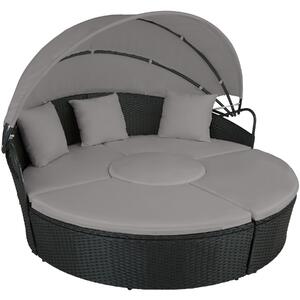 Tectake 404309 santorin rattan bútorsziget - fekete/szürke