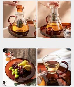 TEMPO-KONDELA KONVO, teáskanna szűrővel és csészével, 500 + 180 ml, üveg