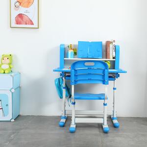KONDELA Növekvő íróasztal és szék, kék/fehér, szett LERAN