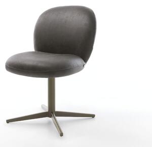 DELIFE Étkezőszék Nube-Flex mikroszálas antracit vintage lábkereszt titán effekt felület 360° forgatható zsákrugós