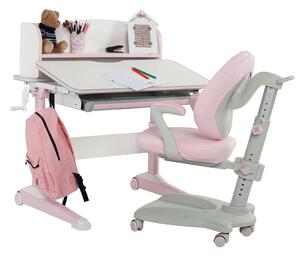 Növekvő íróasztal, rózsaszín/fehér, ALAMO