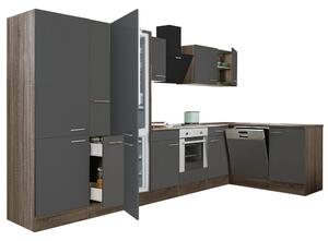 Yorki 370 sarok konyhabútor alsó sütős, alulfagyasztós hűtős kivitelben