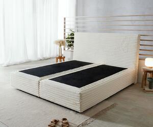 DELIFE Boxspring ágy Dream-Well plüss kordbársony bézs 180x200 cm