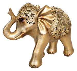 Elefánt szobor - Aranyszínű - 13 cm