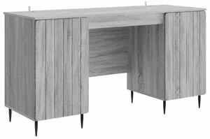 Asztal polcokkal Szürke Sonoma 142,5 x 50 x 75 cm Szerelt Fa