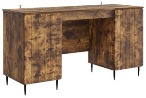 Asztal polcokkal Füstös Tölgy 142,5 x 50 x 75 cm Szerelt Fa