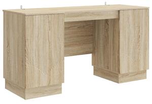 Asztal polcokkal Sonoma Tölgy 142,5 x 50 x 75 cm Szerelt Fa