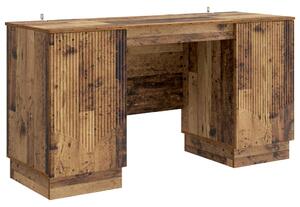Asztal polcokkal ajtóval Antik Fa 142,5 x 50 x 75 cm Szerelt Fa