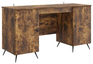 Asztal polcokkal Füstös Tölgy 142,5 x 50 x 75 cm Szerelt Fa