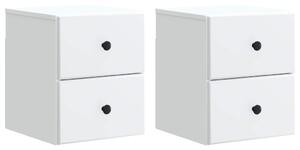 Fali éjjeli szekrény 2 pcs Fehér 34,5 x 33 x 40 cm Szerelt Fa