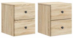 Fali éjjeli szekrény 2 pcs Sonoma Tölgy 34,5 x 33 x 40 cm
