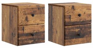Fali éjjeli szekrény fiókkal 2 pcs Antik Fa 34,5 x 33 x 40 cm