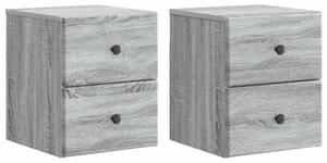 Fali éjjeli szekrény 2 pcs Szürke Sonoma 34,5 x 33 x 40 cm