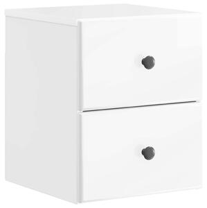 Fali éjjeli szekrény fiókkal Magasfényű Fehér 34,5 x 33 x 40 cm