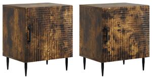 Éjjeliszekrény 2 pcs Füstös Tölgy 43 x 34,5 x 50 cm Szerelt Fa