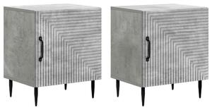 Éjjeliszekrény 2 pcs Betonszürke 43 x 34,5 x 50 cm Szerelt Fa