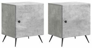 Éjjeliszekrény 2 pcs Betonszürke 43 x 34,5 x 50 cm Szerelt Fa