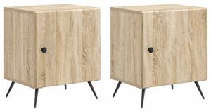 Éjjeliszekrény 2 pcs Sonoma Tölgy 43 x 34,5 x 50 cm Szerelt Fa