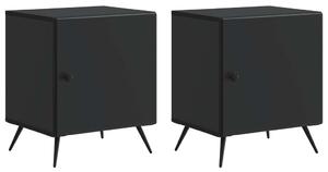 Éjjeliszekrény 2 pcs Fekete 43 x 34,5 x 50 cm Szerelt Fa