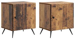 Éjjeliszekrény 2 pcs Antik Fa 43 x 34,5 x 50 cm Szerelt Fa