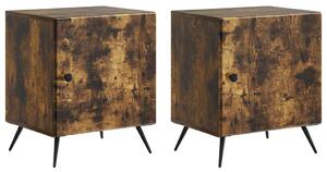 Éjjeliszekrény 2 pcs Füstös Tölgy 43 x 34,5 x 50 cm Szerelt Fa