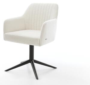 DELIFE Étkezőszék Greg-Flex bouclé puha bézs fekete kereszt láb 360° forgatható billenő zsákrugó