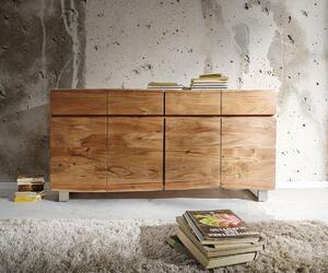 DELIFE Komód Live-Edge 172 cm akác természetes 4 ajtós 4 fiókos