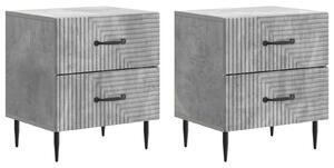 Éjjeliszekrény 2 pcs Betonszürke 43 x 34,5 x 47,5 cm Szerelt Fa