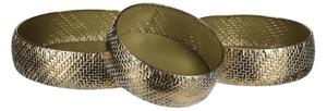 GOLDEN WEAVE fém dísztálca-készlet, 3 db, arany