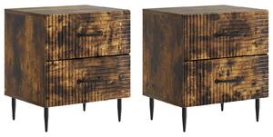 Éjjeliszekrény fiókkal 2 pcs Füstös Tölgy 43 x 34,5 x 47,5 cm