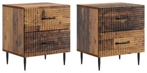 Éjjeliszekrény 2 pcs Antik Fa 43 x 34,5 x 47,5 cm Szerelt Fa