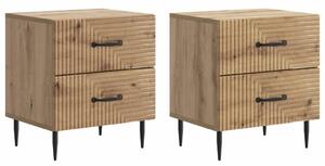 Éjjeliszekrény fiókkal 2 pcs Kézműves Tölgy 43 x 34,5 x 47,5 cm
