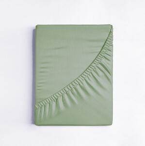 Jersey gumis lepedő, mandulazöld, 100x200 cm