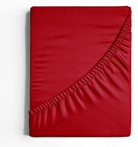 Jersey gumis lepedő, vörös, 140x200 cm