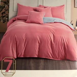 Klasszikus kétszínű 7 részes ágynemű - rózsaszín-világos szürke