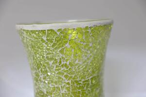 Zöld váza tördelt üvegből 27cm
