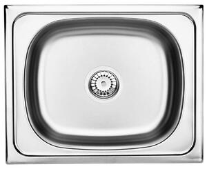 Deante Techno, rozsdamentes acél munkalap mosogató 1 kamrás B/O 500x400x150 3,5" + szifon, szatén mintás, ZEU_010A