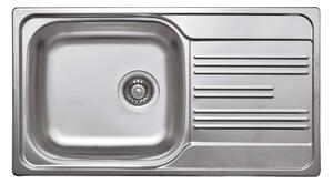 Deante Xylo, rozsdamentes acél munkalap mosogató 1 kamrás Z/O 780x435x160 3,5" + szifon, szatén mintás, ZEX_0113