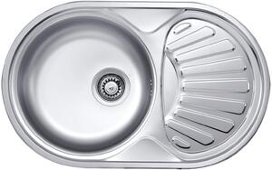 Deante Twist, rozsdamentes acél munkalap mosogató 1 kamrás Z/O 770x480x165 3,5" + szifon, dekor mintás, ZEU_311B