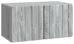 Fali TV szekrény Szürke Sonoma 59,5 x 31 x 30 cm Szerelt Fa