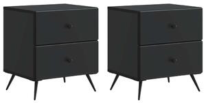 Éjjeliszekrény 2 pcs Fekete 43 x 34,5 x 47,5 cm Szerelt Fa