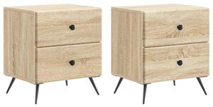 Éjjeliszekrény fiókkal 2 pcs Sonoma Tölgy 43 x 34,5 x 47,5 cm