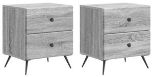 Éjjeliszekrény fiókkal 2 pcs Szürke Sonoma 43 x 34,5 x 47,5 cm