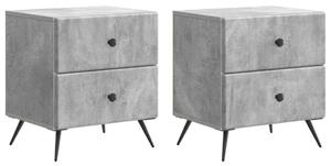 Éjjeliszekrény 2 pcs Betonszürke 43 x 34,5 x 47,5 cm Szerelt Fa
