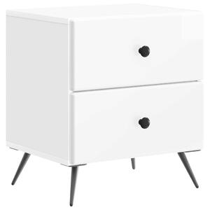Éjjeliszekrény Magasfényű Fehér 43 x 34,5 x 47,5 cm Szerelt Fa