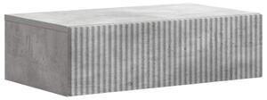 Fali oldaltábla Betonszürke 59 x 34,5 x 17 cm Szerelt Fa