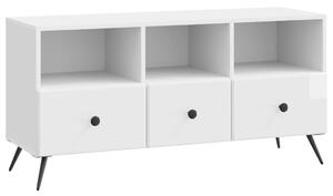 TV szekrény Magasfényű Fehér 102 x 34,5 x 50 cm Szerelt Fa
