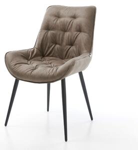 DELIFE Étkezőszék Taimi-Flex mikroszálas taupe vintage 4 lábú kúpos fekete