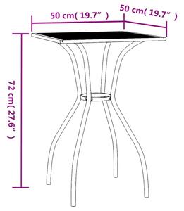VidaXL antracitszürke acélhálós kerti asztal 50 x 50 x 72 cm